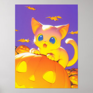 Halloween-Katze Poster