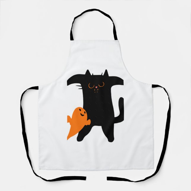 Halloween-Katze Schürze (Vorderseite)