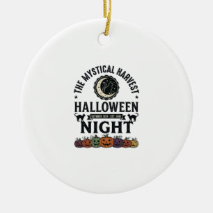 Halloween-Katze Schwarze Katzen Kürbisse Vintage L Keramik Ornament