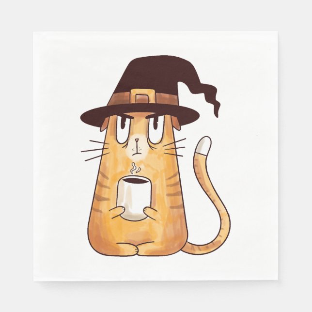 Halloween-Katze Serviette (Vorderseite)