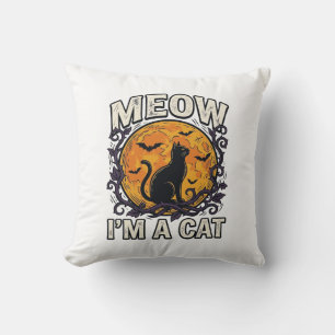 Halloween-Katze-Shirt Meow Ich Bin Eine Katze Vint Kissen
