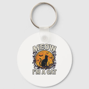 Halloween-Katze-Shirt Meow Ich Bin Eine Katze Vint Schlüsselanhänger