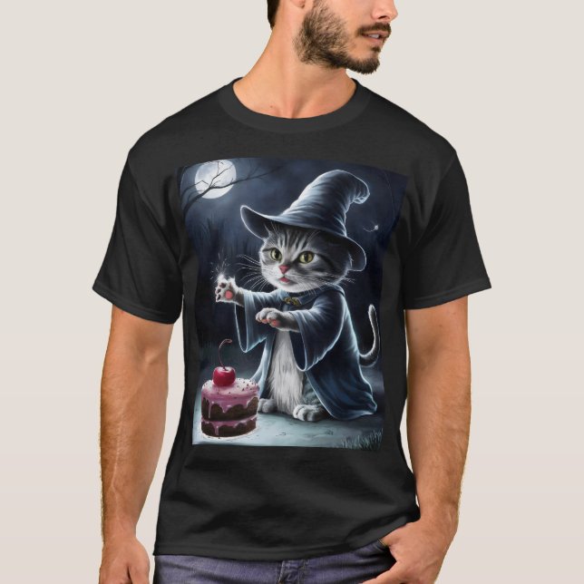 Halloween-Katze. T-Shirt (Vorderseite)