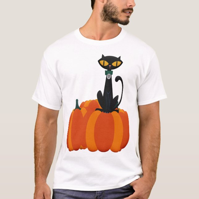 Halloween-Katze T-Shirt (Vorderseite)