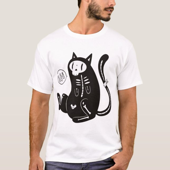 Halloween-Katze T-Shirt (Vorderseite)
