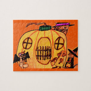 HALLOWEEN-KATZE-UND-MAUS-STREICH-Puzzle
