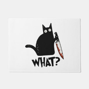 Halloween-Katze Was für eine mörderische schwarze Fußmatte