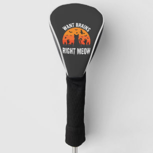 Halloween-Katze will Gehirne jetzt sofort Design Golf Headcover