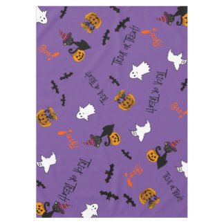 Halloween Katzen, Fledermäuse und Gespenster Cotto Tischdecke