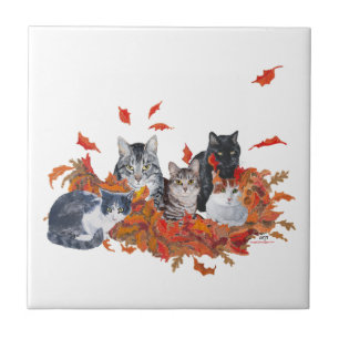 Halloween-Katzen Fliese