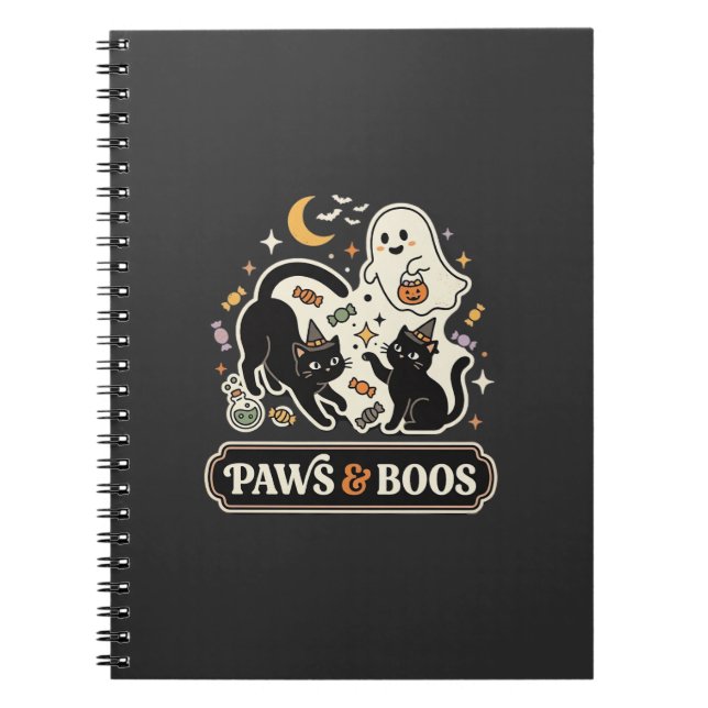 Halloween Katzen Geist Magie Notizblock (Vorderseite)
