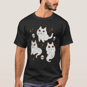 Halloween-Katzen-Geisterkostüm Lustiges Boo-Geiste T-Shirt