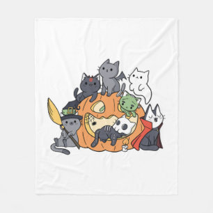 Halloween-Katzen Kätzchen Fleecedecke