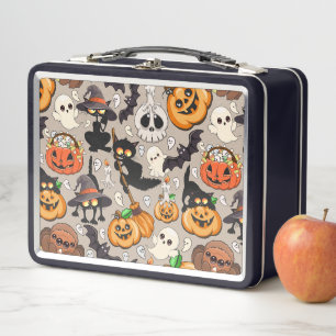 Halloween-Katzen Lustige Party Metall Brotdose