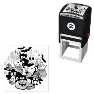 Halloween Katzen Lustige Party Permastempel