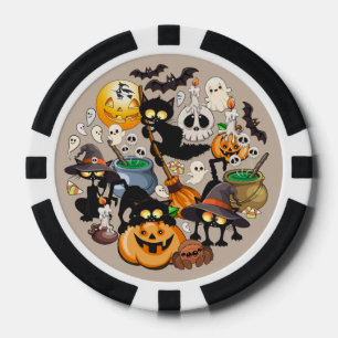Halloween-Katzen Lustige Party Pokerchips