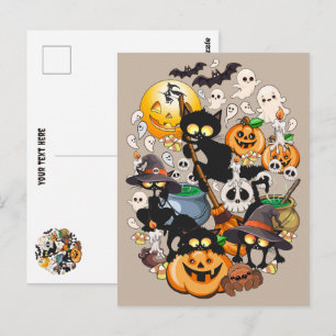 Halloween-Katzen Lustige Party Postkarte