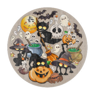 Halloween Katzen Lustige Party Schneidebrett