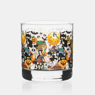 Halloween Katzen Lustige Party Whiskyglas