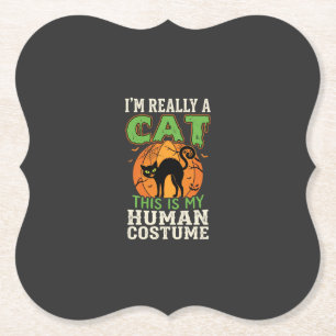 Halloween-Katzen-Mensch-Kostüm Lustiges Design Untersetzer