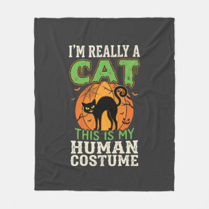 Halloween-Katzen-Menschen-Kostüm Lustiges Design Fleecedecke
