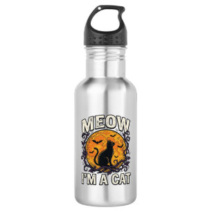 Halloween-Katzen-Shirt Meow Ich Bin Eine Katze Vin Edelstahlflasche