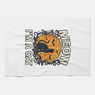 Halloween-Katzen-Shirt Meow Ich Bin Eine Katze Vin Geschirrtuch