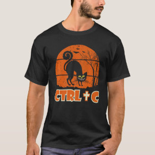 Halloween-Katzen-Zitat Ctrl+c Cool Halloween 2022 T-Shirt