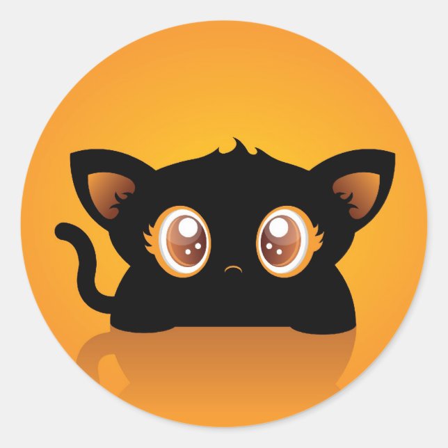 Halloween-Katzenaufkleber Runder Aufkleber (Vorderseite)