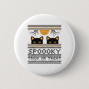 Halloween-Katzenaugen-Spooky-Trick oder Treat Tren Button