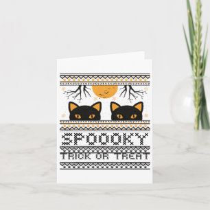 Halloween-Katzenaugen-Spooky-Trick oder Treat Tren Karte