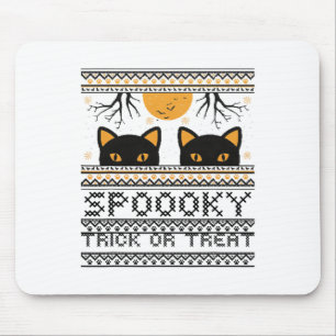 Halloween-Katzenaugen-Spooky-Trick oder Treat Tren Mousepad