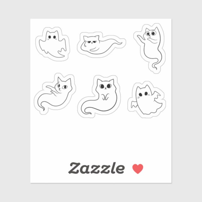 Halloween-Katzenbou Aufkleber (Blatt)