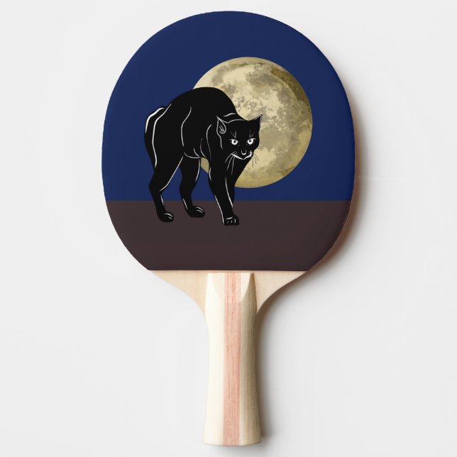 Halloween Katzenjammer auf Vollmondnacht Tischtennis Schläger (Vorderseite)