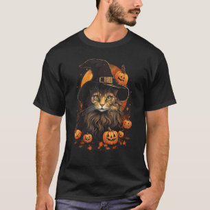 Halloween-Katzenkostüm Hexenhut schwarze Katze Kür T-Shirt