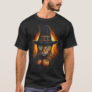 Halloween-Katzenkostüm-Party Grusel-Kätzchen Kürbi T-Shirt