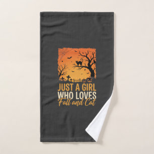 Halloween Katzenliebhaber Herbstsonnenuntergang Gr Handtuch