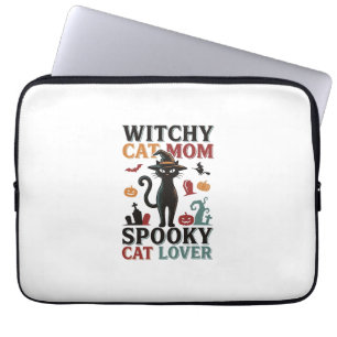 Halloween Katzenmutter Vintage Hexen Katzenliebhab Laptopschutzhülle