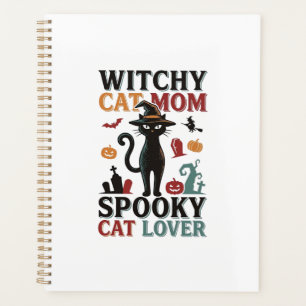 Halloween Katzenmutter Vintage Hexen Katzenliebhab Planer