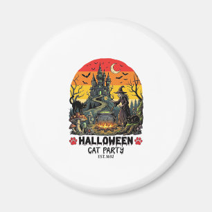 Halloween-Katzenparty Hexenkessel Schwarze Katzen Magnet