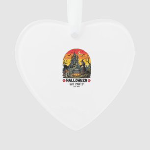 Halloween-Katzenparty Hexenkessel Schwarze Katzen Ornament