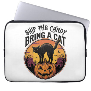 Halloween-Katzenshirt für Geschenk an unheimliche Laptopschutzhülle
