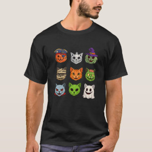 Halloween-Katzenskelett Zombie-Mumie Geist Katze H T-Shirt