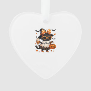 Halloween Kawaii Katze � Hexenkatze mit Kürbis und Ornament