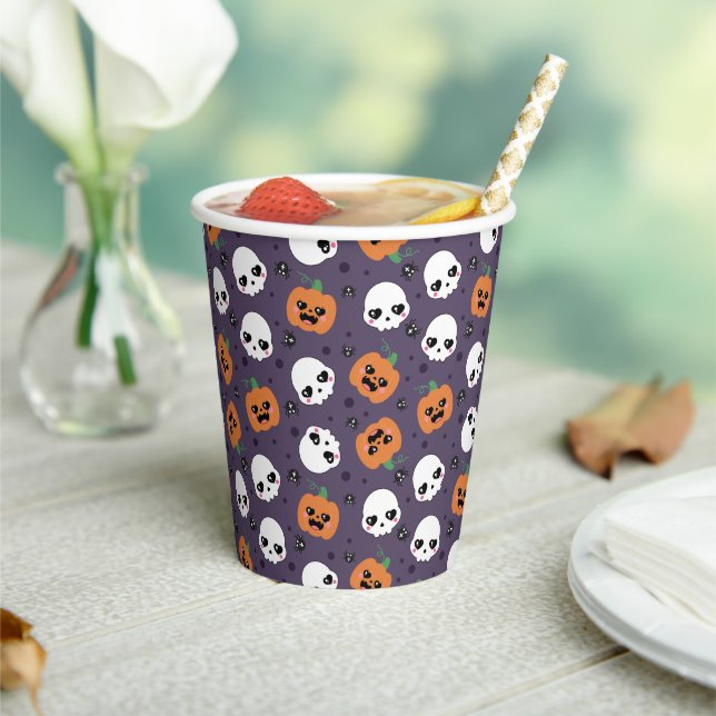 Halloween Kawaii Muster Pappbecher (In Situ)