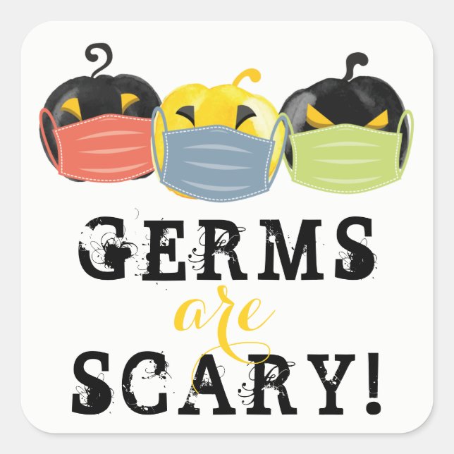 Halloween-Keime sind beängstigende Halloween-Sanit Quadratischer Aufkleber (Vorderseite)