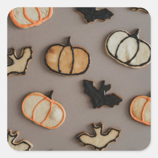 Halloween-Kekse Quadratischer Aufkleber