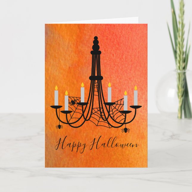 Halloween-Kerzen und Spinnen Karte (Vorderseite)