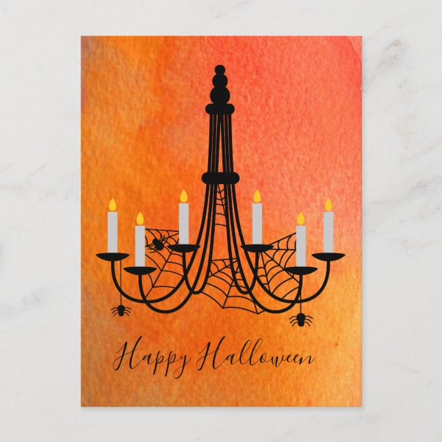 Halloween-Kerzen und Spinnen Postkarte (Vorderseite)