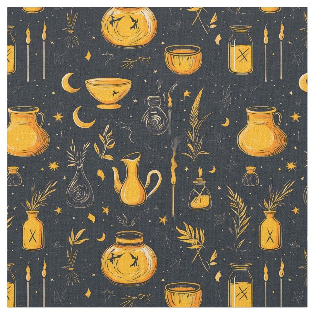 Halloween-Kessel und -Tränke Stoff (Nahaufnahme)